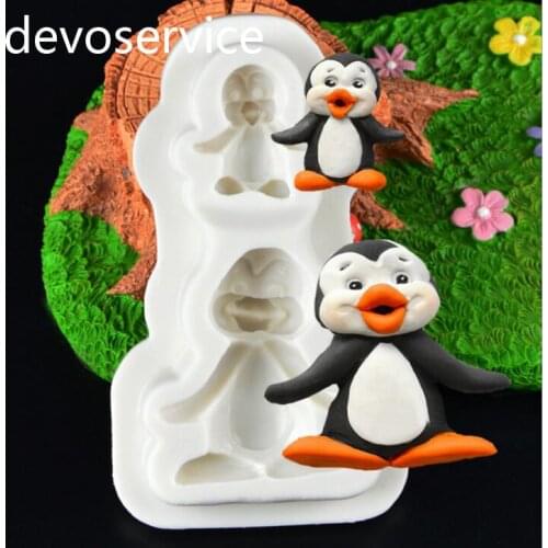 Christmas Penguin Silicone Fondant Molds Cake Decorating Tools DIY Gumpaste Candy Cupcake Chocolate Moulds Kitchen Baking Mold