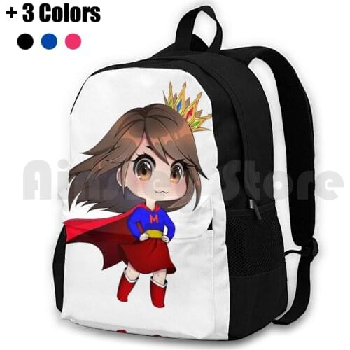 Superhero Mish Outdoor Hiking Backpack Riding Climbing Sports Bag Superhero Mishmanners Chibi Streamer Hero Twitch Streamer