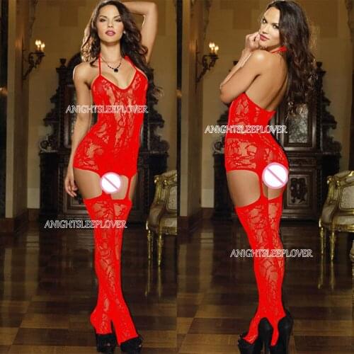 Porn Sexy Lingerie Bodysuit Underwear Sleepwear Women Fetish Tight Open Crotch Teddies Costumes Catsuit Mesh Baby Doll Mujer
