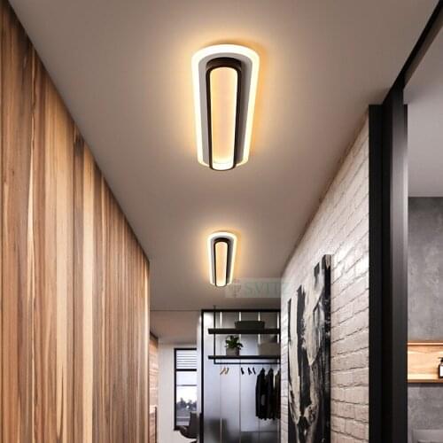 220V LED Strip ceiling lamp led modern White/black personality rectangular channel home passage light Office corridor light