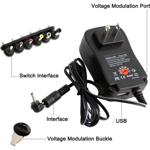 DC 5V Power Supply Universal power adapter Multi Voltage 6v 7.5v 9v 12v Transformer Electric Adapter Converter Cable Plugs