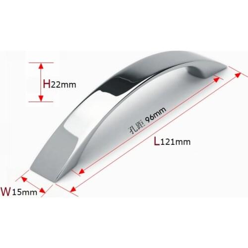 VIBORG 1 Piece 96mm Zinc Alloy Modern Kitchen Cabinet Cupboard Door Handle Pull Wardrobe Vanity Drawer Handles Pulls Chrome