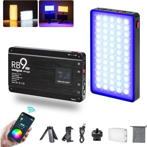 Viltrox Weeylite RB9 RGB LED Camera Light 12W Portable Full Color Video Panel Light Chargeable and Dimmable Phone APP control