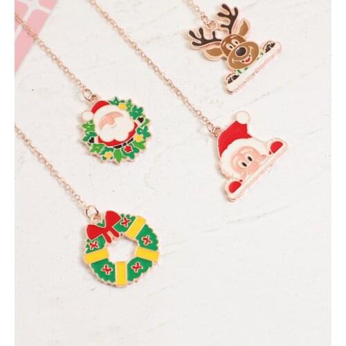 1PC Kawaii Christmas Bells Bookmark Creative Metal Pendant Bookmark In The Book Promotional Office School Supplies Stationery