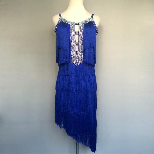 New style latin dance costume sexy stones tassel latin dance dress for women latin dance competition dresses A65 S-4XL