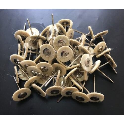 Dental Lab Wool Polishing Brushes Soft Goat Hair Buffing Cleaning Wheels Brush Burs Rotary Tools 2.35mm