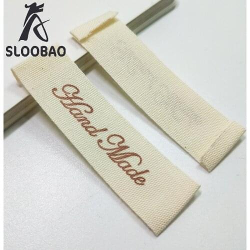 100pcs hand made DIY cotton Garment main Labels DIY Handmade Tags cloth Patch Needlework Patchwork Apparel Sewing Accessories