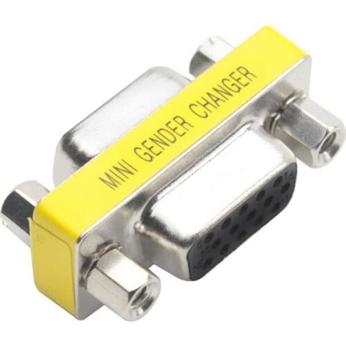 2pcs 15 Pin HD VGA/SVGA Female to Female Gender Bender Changer Adaptor Converter Swap 8899