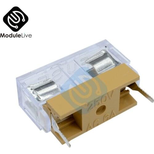 2PCS Panel Mount PCB Fuse Holder Case w Cover 5x20mm With Transparent Cover 5*20 Fuse Holder