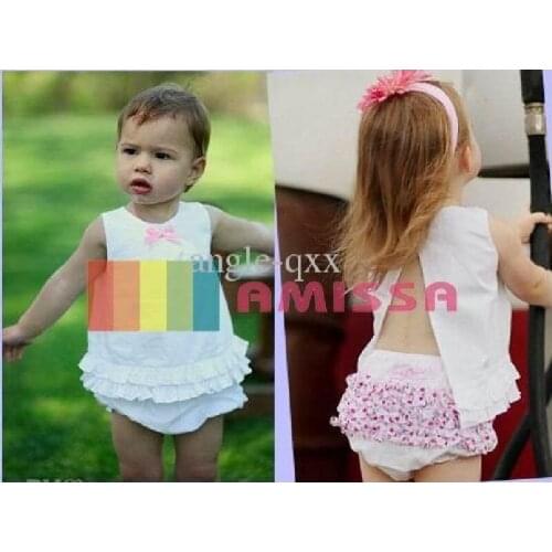 2017 Fashion White Angel Baby Clothes Sets Tank Top Girl Baby Clothing Lace Shorts Girls Summer Clothing Pant Blouse girl Jumper