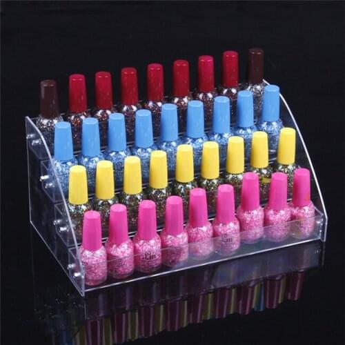 Wholesale Acrylic Clear View Assembled Cosmetics Nail Polish Lipstick Storage Orgonizer Display Stand Holder 4 Layers New