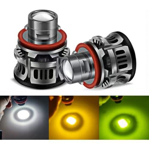 2x H11 LED Projector Headlight Car Lamp 9006 HB4 9005 HB3 LED Bulb Projector Lens Devil Angel Eyes H8 Fog Light 12V 6500K 3000K