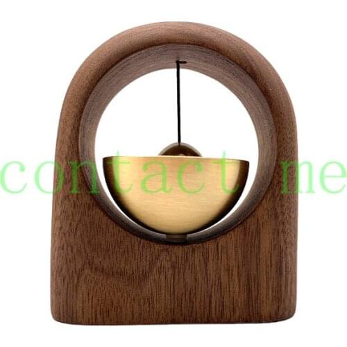 Car bells, brass black walnut solid wood ornaments, fashionable and simple wind chimes, home creative decoration ornaments