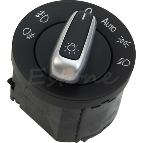 Auto Headlight Switch For Golf Jetta MK5 MK6 GTI Passat B6 B7 CC Touran Tiguan Chrome Fog Head Light Lamp Knob 5ND 941 431 B