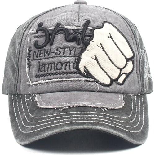 High quality letter fist embroidery baseball cap spring and summer unisex hip hop rebound cap outdoor sun hat fashion dad hat