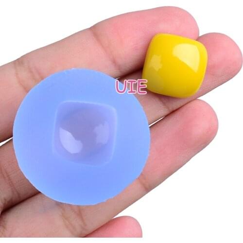 BYL039U 14.5mm Square Cabochon Silicone Mold Resin Clay Earrings Necklace Pendant Making Craft Fondant Cake Decoration FOOD SAFE