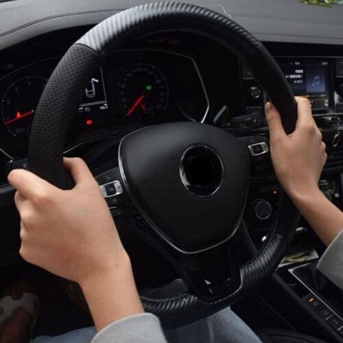 1pc for BORA PLUS 2019-2020 Steering wheel cover Hand sewing decorate