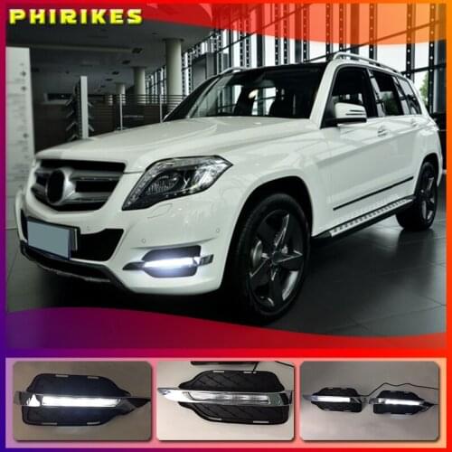1 set 12v ABS LED DRL Daytime Running Lights For Mercedes Benz W204 GLK300 GLK350 GLK500 2013 2014 2015 2016