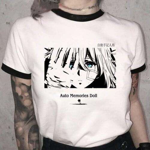 Violet Evergarden Tshirt Women Kawaii Harajuku Kawaii Shirt Japanese Harajuku Graphic Tees Unisex Summer Top T Shirt Female