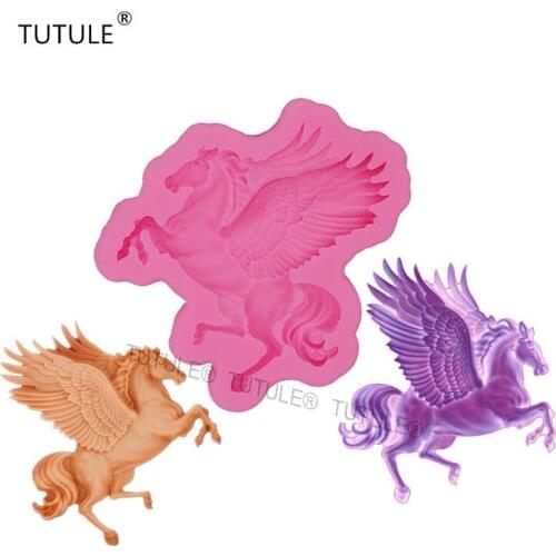 Gadgets - Pegasus Horse with Wings Fondant Cake Molds Chocolate for the Kitchen Baking Decoration Tool Mould
