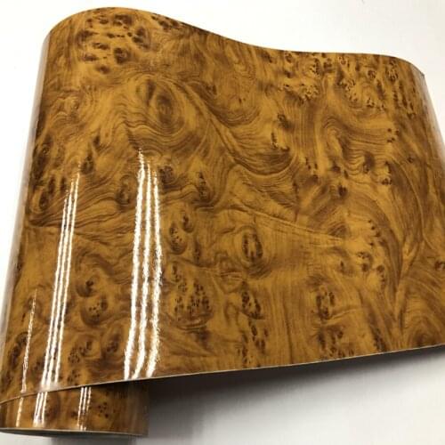 Glossy Car Styling Wrap Wrapping Internal Decoration Wood Grain Vinyl Film Sticker Glossy wood PVC FILM