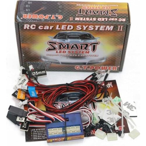 GT power RC Car lighting 12 LED Intelligent controllable linkage model lights 2 PPM FM FS 2.4G kit BRAKE + HEADLIGHT + SIGNAL