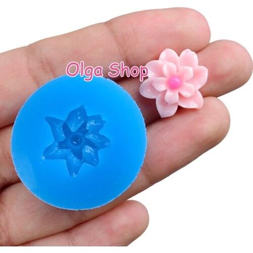 HYL176 16.9mm Flower Silicone Mold Fondant Cake Decoration Candy Resin Clay Earrings Necklace Craft Soap Candle FOOD SAFE