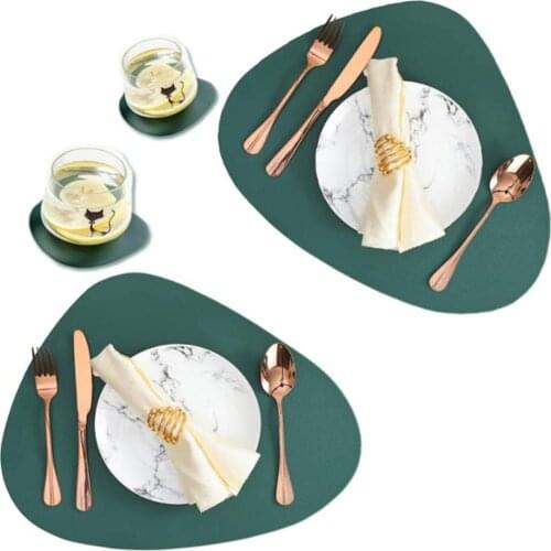 PU Leather Placemat Pad Table Mat Bowl Mat Oilproof for Home Decoration