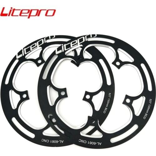 LITEPRO Chain Wheel Guard Plate Folding Bike Road Bicycle 130BCD 52T Single Speed Chainring Sprocket Protection Disc Cover
