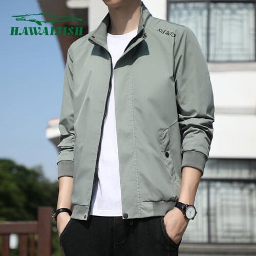 Hawaifish brand mens jacket 2021 autumn new spring and autumn Korean windbreaker hot sale port style retro casaco masculino