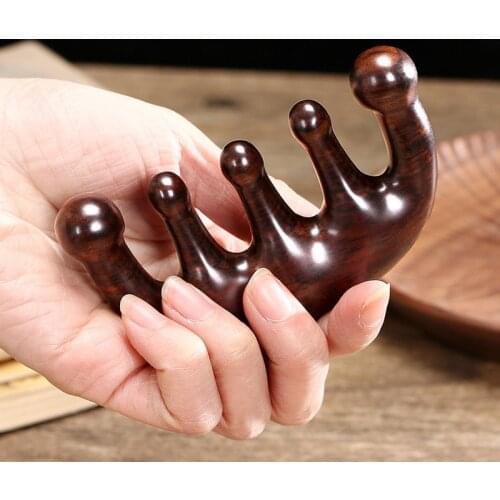 Natural Ebony Wide Tooth Comb Hair Scalp Massage Wooden Comb Sandalwood Anti-Static Female Hair Loss Head Meridian Massage Tool