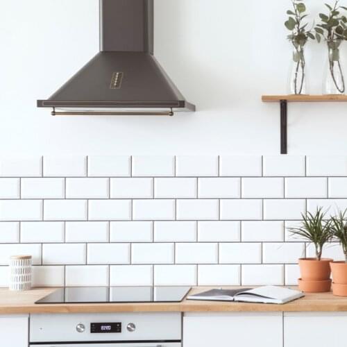 Nordic brick self-adhesive wallpaper bathroom toilet waterproof kitchen toilet wall sticker white tile lattice PVC vinyl