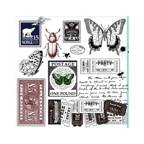 Retro character stamp silicone transparent seal hand account insect DIY decoration