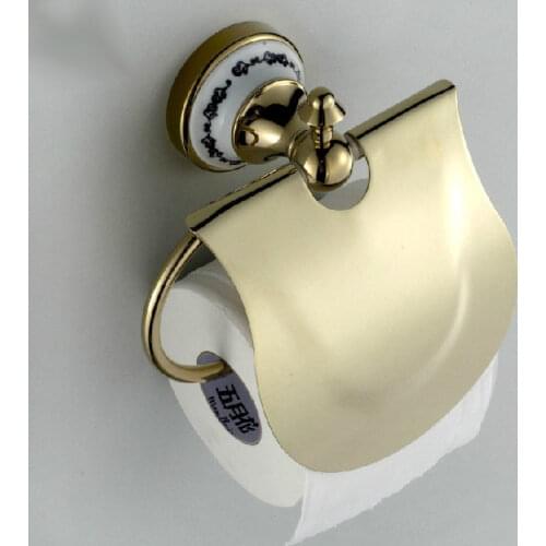 Luxury Gold Brass Bathroom Accessory Toilet Paper Holder Roll Tissue Holder Wall Mounted Lba251