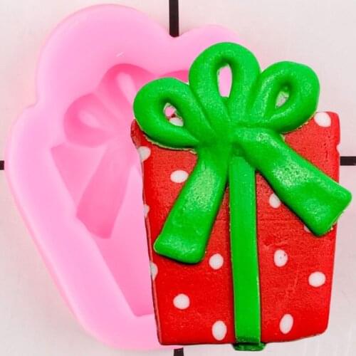 Christmas Gift Box Silicone Mold Cake Border Fondant Molds Cake Decorating Tools Chocolate Gumpaste Mould Clay Candy Moulds