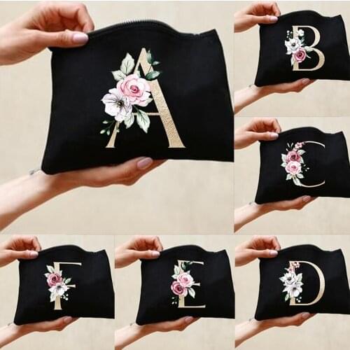Wedding Party Makeup Bag Letter Print Women Cosmetic Case Female Toiletry Organizer Ladies Storage Make Up Pouch Bridesmaid Gift