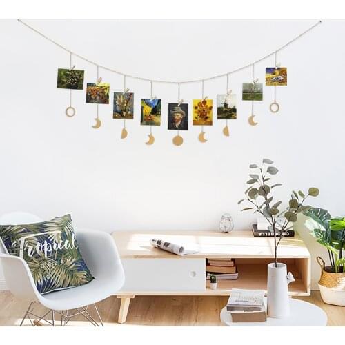 Moon Shining Phase Garland Decoration Chains Boho Gold Wall Hanging Ornaments Decoracion Habitacion Decorations
