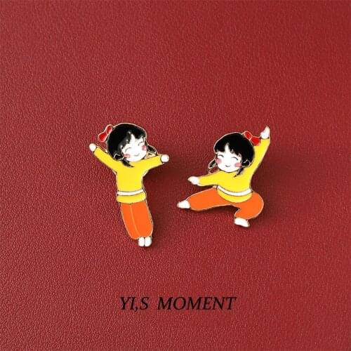 Chinese Kungfu Enamel Pin Cartoon Animals Brooch Anime Fan Collection Badge Unique Gift
