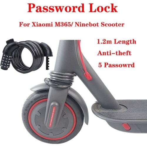 Bicycle Cable Lock Code Wire 5 Digit Combination MTB Locker for Ninebot G30LP E22 Scooter Anti-Theft Bike Cycling Accessories