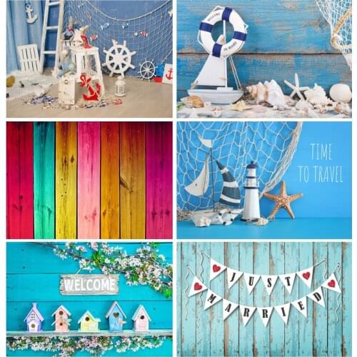 SHENGYONGBAO Vinyl Custom Photography Backdrops Prop Wood Planks Theme Photography Background LICJD-3502