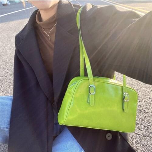 Large Capacity Women Shoulder Underarm Bag Solid Color PU Leather Ladies Portable Handbag Fashion Design Female Casual Tote Bags