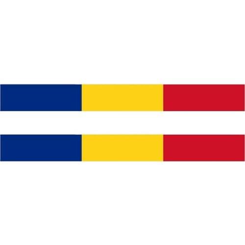 JUYOUHUI Exterior Accessories 2pcs Creative Romania Flag Vinyl Car-styling Waterproof Motorcycle Windshield Decal PVC 18cm X 2cm
