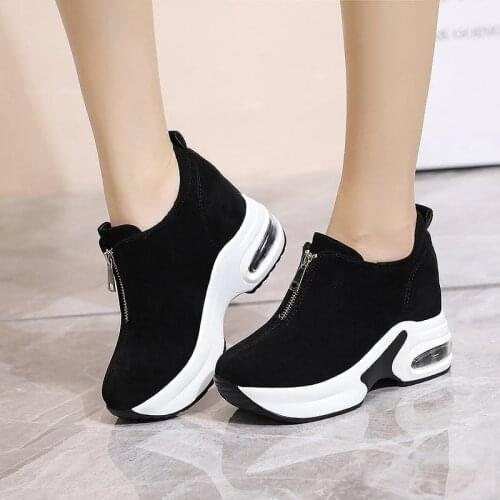 Women Vulcanized Shoes Casual Wedge Platform Lace Up Spring Summer Increasing Shoes Ladies Sneakerss Female Casual Drop Ship