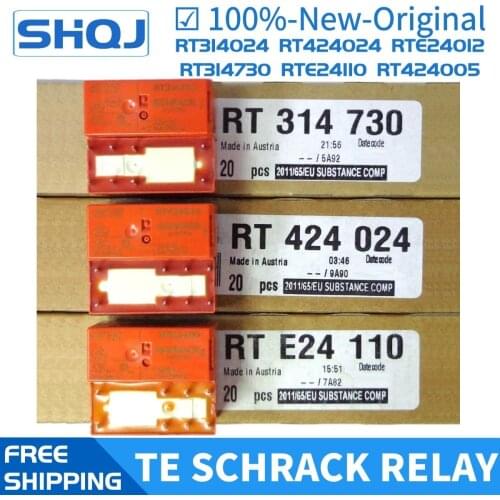 10PCS TE SCHRACK RT424024 RT314024 RT314730 RTE24048 RTE24012 RTE24024 RT424005 8PIN relay Brand new and original