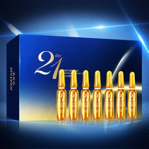 21pcs/set 2ml Hyaluronic Acid Ampoule Face Serum Shrink Pores Anti-Aging Moisturizing Skin Brightening Complexion Face Care