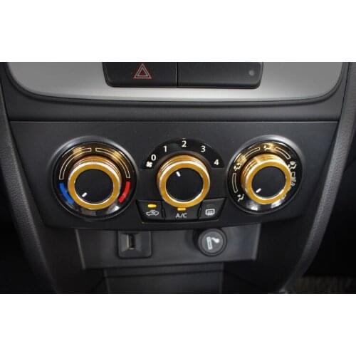 3pcs Aluminium alloy air conditioning knob ring air conditioning knob decoration Car accessories For Suzuki vitara 2016 2017