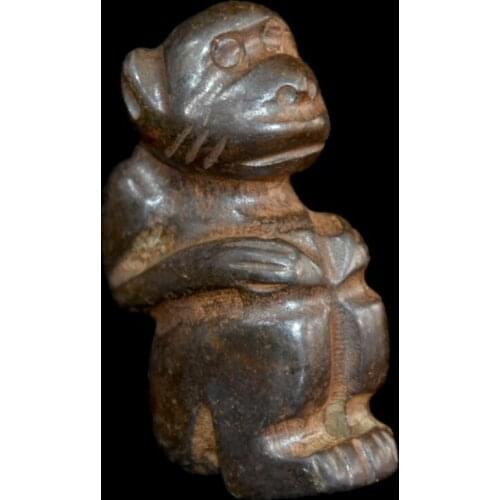Hongshan culture archaize black iron meteorite monkey statue