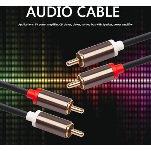 Audio Cord Audio Cable Male to Male 1m 2m 3m 2 RCA to 2 RCA Cable Cord Microphone Mixer for Home Theater DVD TV