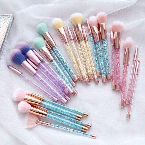 BANFI 7pcs Romantic Girl Series Quicksand Handle Make Up Brushes Set Cosmetics Foundation Powder Eyeshadow Beauty Makeup Tools