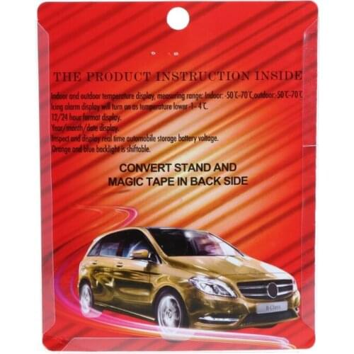 Digital LCD Clock Car Voltmeter Thermometer Battery Voltage Temprerature Monitor 12V/24V